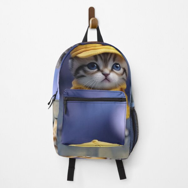Item preview, Cute little kittens in yellow jacket and cap on bokeh background designed and sold by aiphotosart.