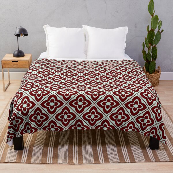 Item preview, No.46- Dark Red floral pattern block print designed and sold by Block print shop.
