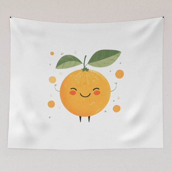 Item preview, Cute Orange Fruits Happy Lover Tangerine Citrus Face Summers designed and sold by farhanhafeez.