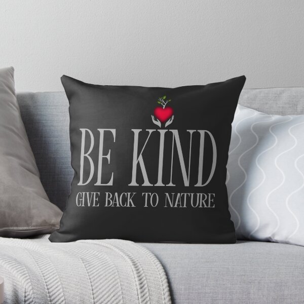 Be Kind - Text - Dark Background Throw Pillow