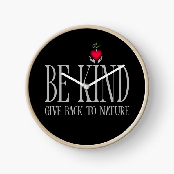 Be Kind - Text - Dark Background Clock