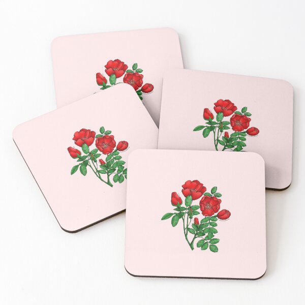 Item preview, Bright Red Cupped Rose Bloom Single 1-7 Petals Almost Flat designed and sold by Rachael Taylor.