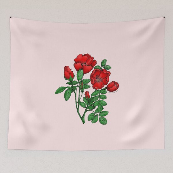 Item preview, Bright Red Cupped Rose Bloom Single 1-7 Petals Almost Flat designed and sold by Rachael Taylor.