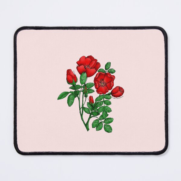 Item preview, Bright Red Cupped Rose Bloom Single 1-7 Petals Almost Flat designed and sold by Rachael Taylor.