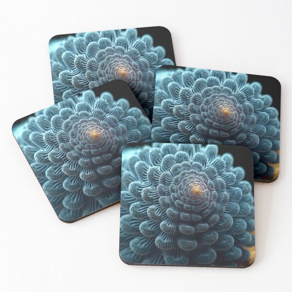 Item preview, Blue fractal flower designed and sold by soulbodymovemet.