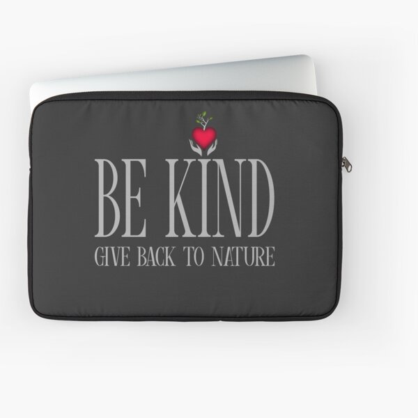 Be Kind - Text - Dark Background Laptop Sleeve