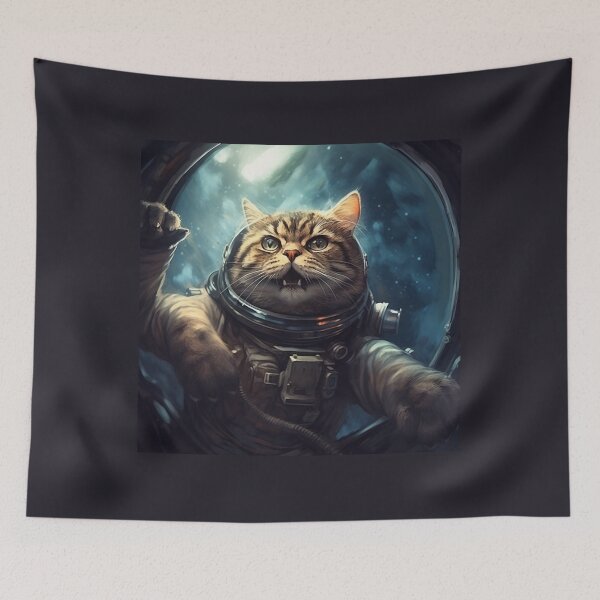 Item preview, Cosmic Conqueror: Hyper-Detailed Portraits of Astronaut Cat in Steampunk Space designed and sold by Bee Happy Creative™.