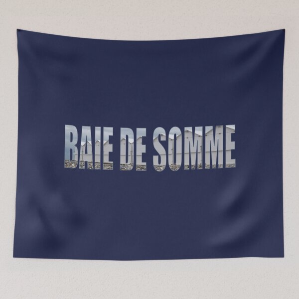 Item preview, Baie de somme in France - text with sea landscape overlay, beach and huts designed and sold by PausePapote.