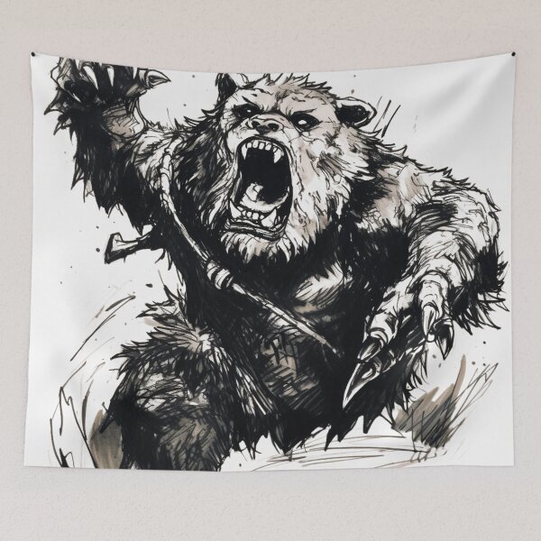 Item preview, Fierce Roaring Bear Sketch Art designed and sold by JojoArtEvo.