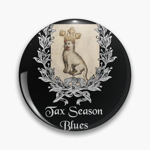 Item preview, 'Tax Season Blues' Goofy Cat with Crown - Medieval Designs Collection designed and sold by Ridiculam Toga.