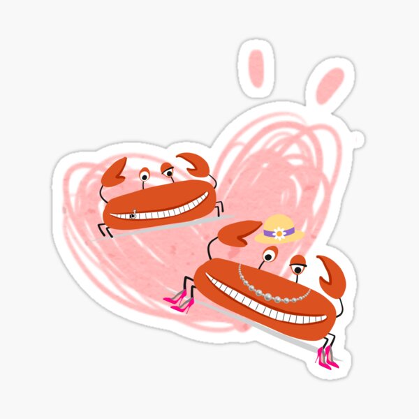 Crab Heartbeat Stickers for Sale