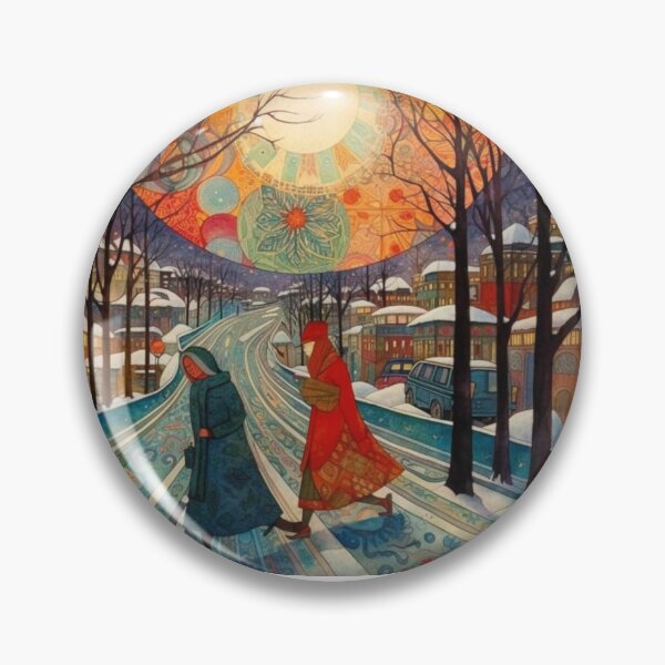 Item preview, Serene Winter Captivating Sunset Village in Snow designed and sold by JojoArtEvo.