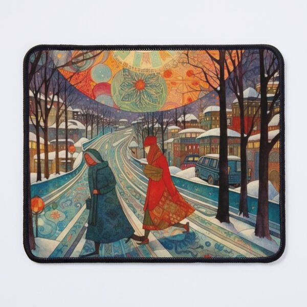Item preview, Serene Winter Captivating Sunset Village in Snow designed and sold by JojoArtEvo.