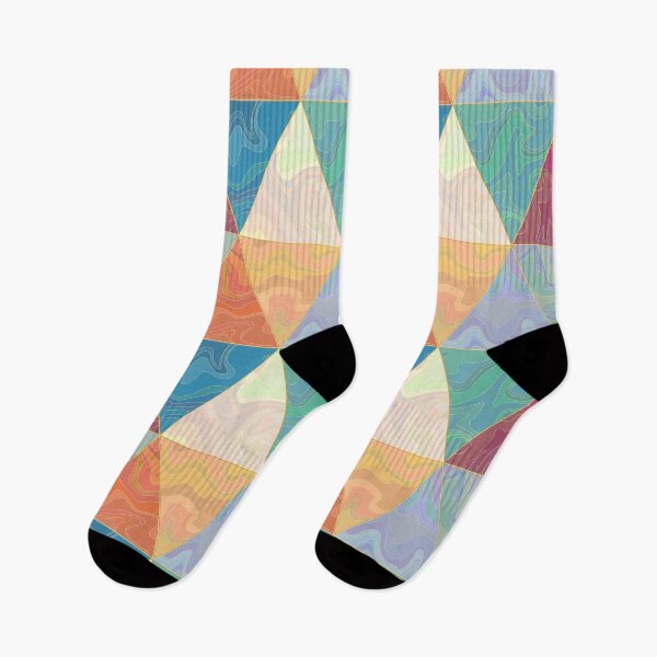 Item preview, Abstract geometric purple, orange, blue and gray triangle marble pattern designed and sold by Osting.
