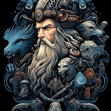 Odin's Wisdom - Realm of All-Father, the Norse God Sticker for Sale by  KamilMalinowski