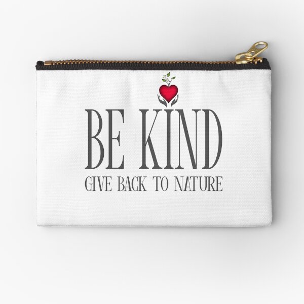 Be Kind - Text - Light Background Zipper Pouch