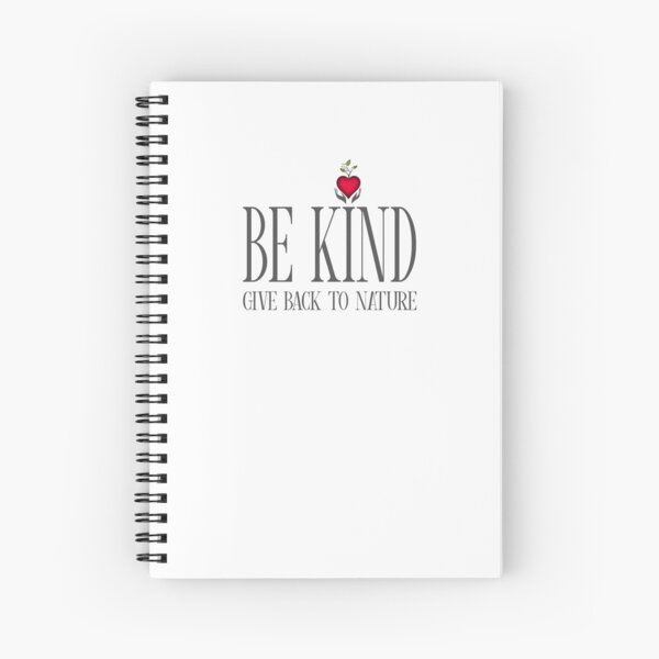 Be Kind - Text - Light Background Spiral Notebook