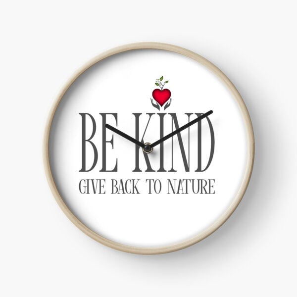 Be Kind - Text - Light Background Clock