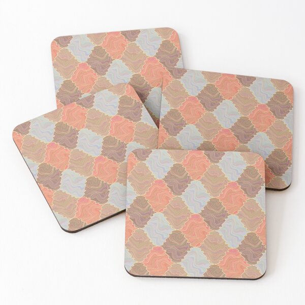 Item preview, Abstract brown, orange, beige and gray checkered marble pattern designed and sold by Osting.