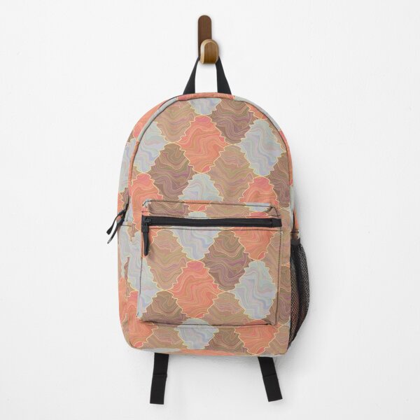 Item preview, Abstract brown, orange, beige and gray checkered marble pattern designed and sold by Osting.
