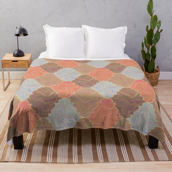 Item preview, Abstract brown, orange, beige and gray checkered marble pattern designed and sold by Osting.
