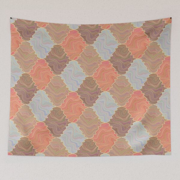 Item preview, Abstract brown, orange, beige and gray checkered marble pattern designed and sold by Osting.
