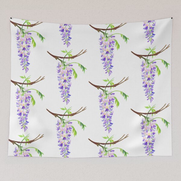 Item preview, Blooming Wisteria Branch - Watercolor Botanical Illustration designed and sold by Wolshebnaja.