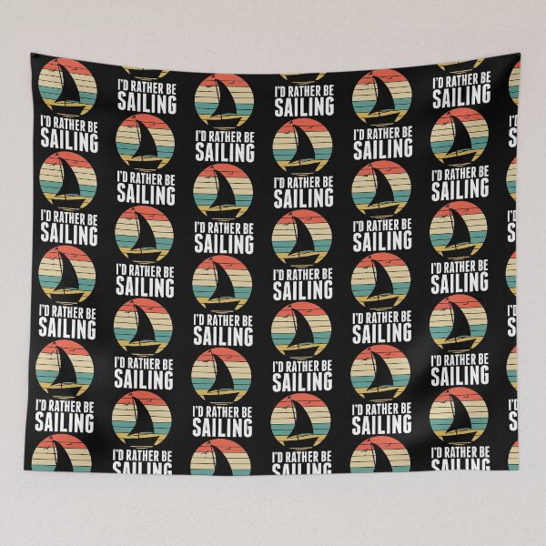 Item preview, I'd Rather Be Sailing Vintage Captain Sailing Ship designed and sold by Pubi.