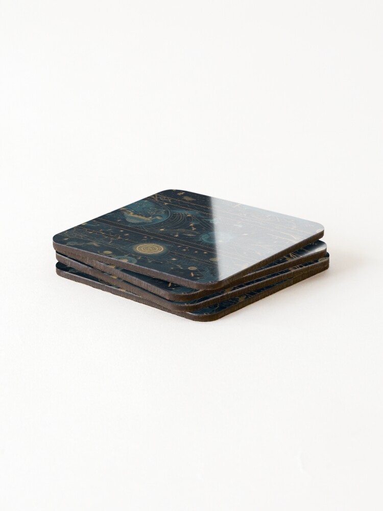 Thumbnail 4 of 5, Coasters (Set of 4), Constellation Pattern designed and sold by letsgetinspired.
