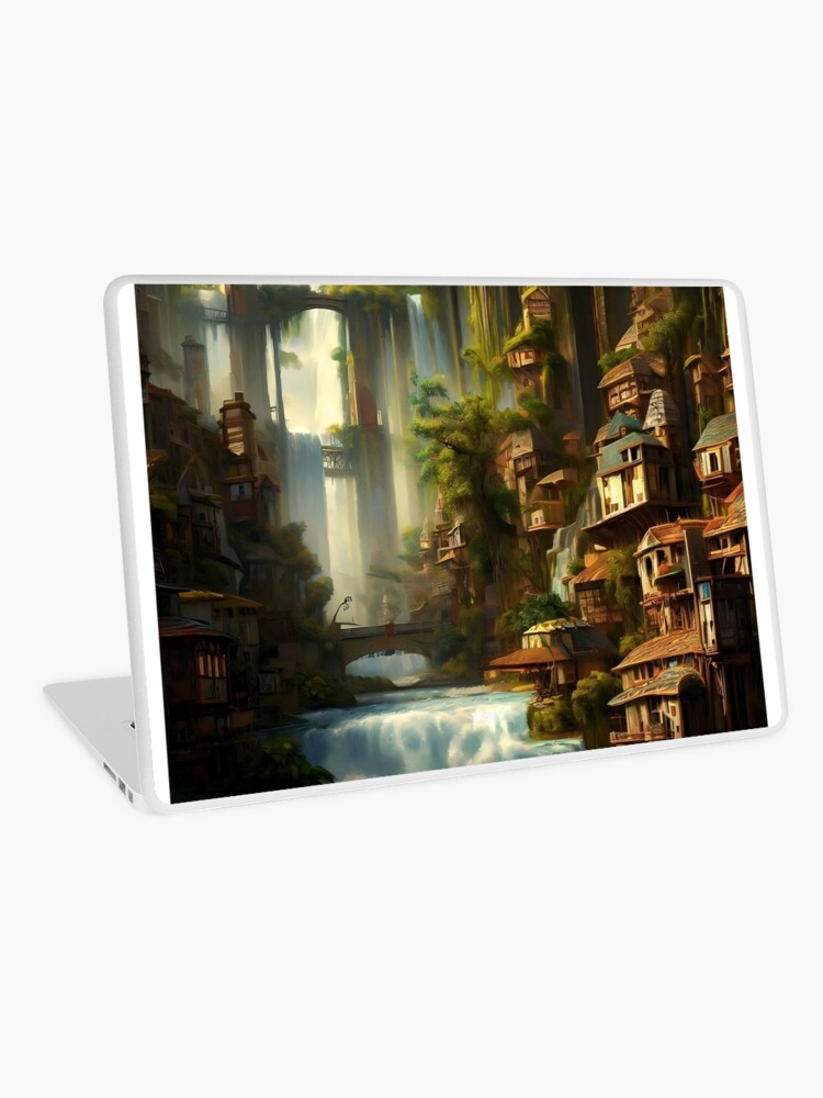 Laptop Skin, Medieval city  designed and sold by cokemann
