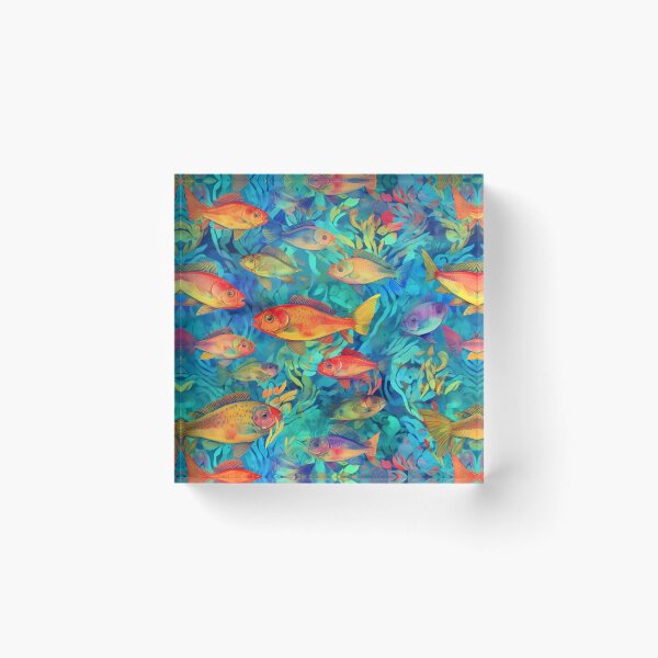 Item preview, Colorful Fish Pattern Art: Vibrant Watercolor Prints designed and sold by GiveMeMood.