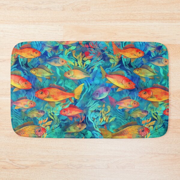Item preview, Colorful Fish Pattern Art: Vibrant Watercolor Prints designed and sold by GiveMeMood.