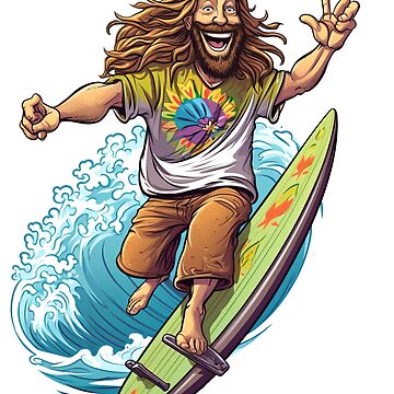 Superheroes Surfing Surfboard Van 3.5 inch Iron-On or Sew-On Embroidered Patch Novelty Applique - Surf Surfer 70's Hippie Woodstock Flower Child Peace