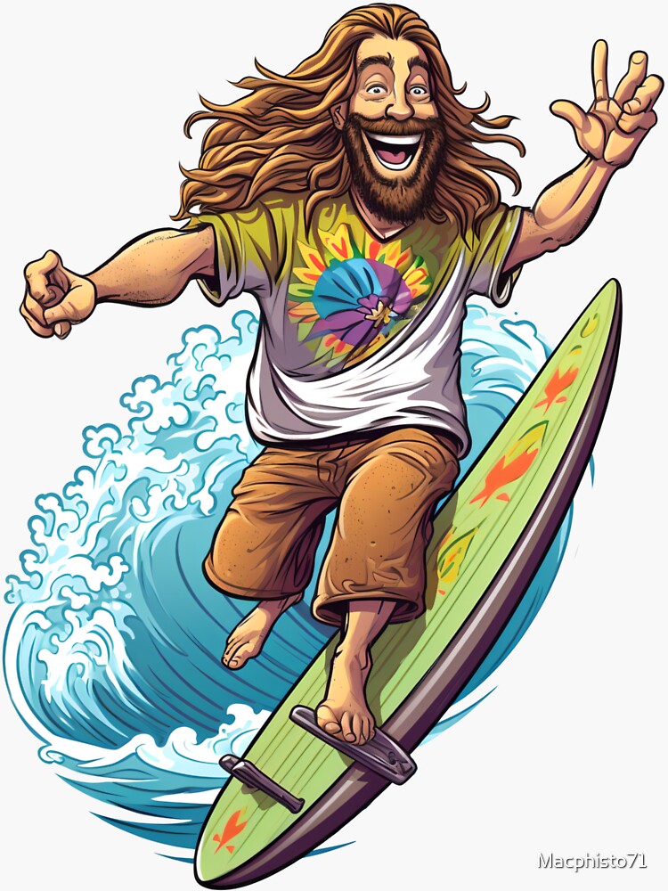 Surfing Sushi Funny Surfer Sojsauce Gift & Present' Sticker