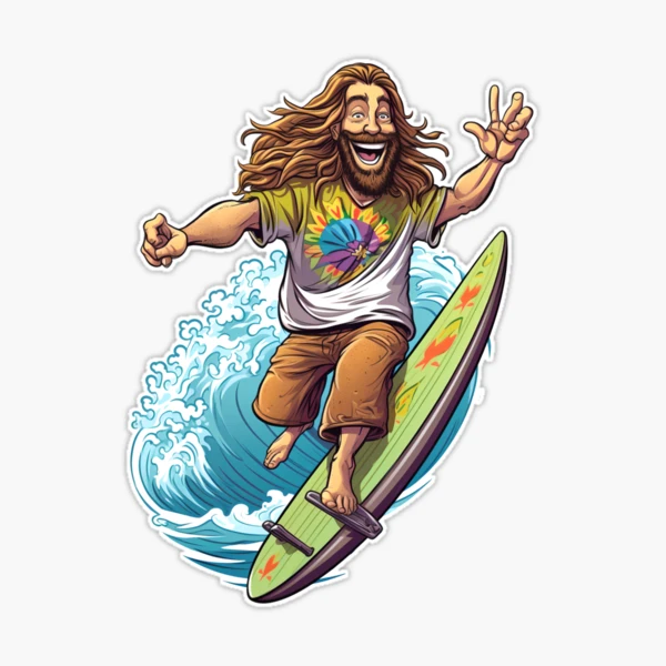 Surfing Sushi Funny Surfer Sojsauce Gift & Present' Sticker