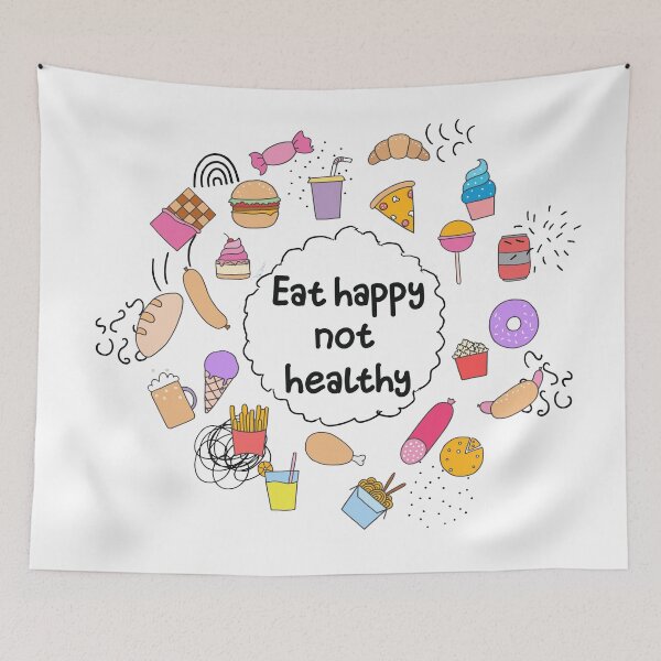 Item preview, eat happy not healthy designed and sold by shirayu.