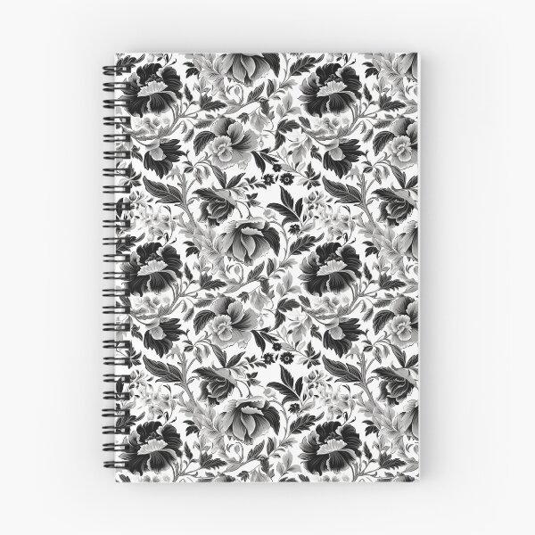 Item preview, White and Black European Floral Pattern designed and sold by AETHERART.