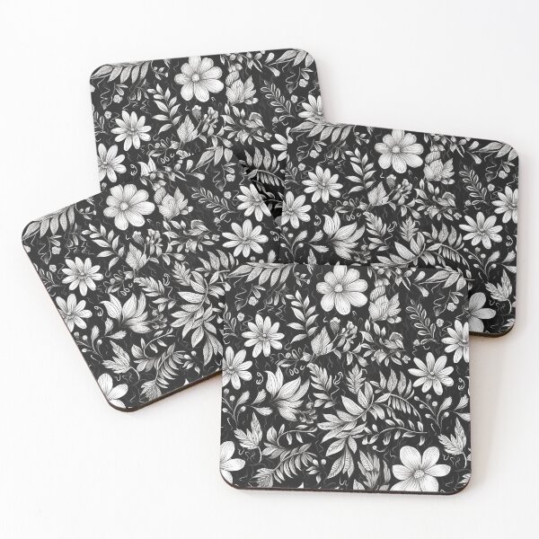 Item preview, Kicrino - Jardín de flores blanco y negro (7/8) designed and sold by sabantha.