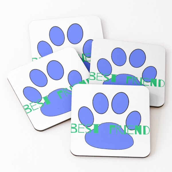 Item preview, BLUE DOG PRINT AND GREEN 'BEST FRIEND'. designed and sold by coffeeflavour.