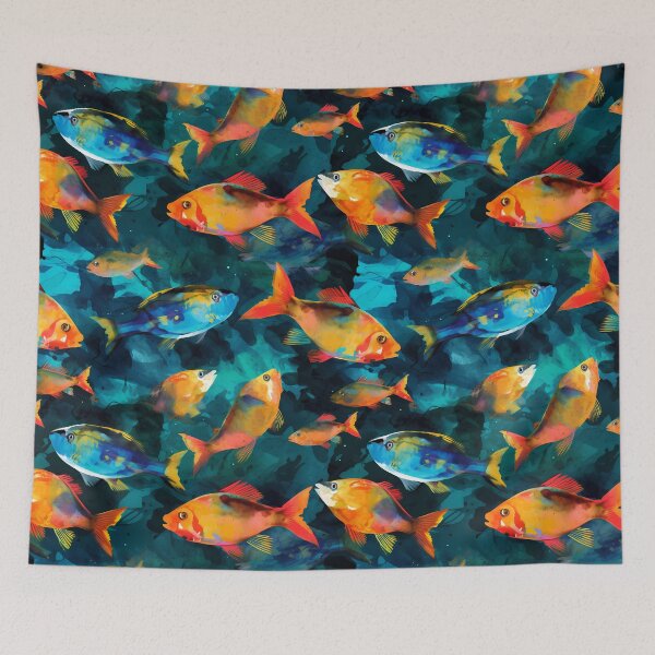 Item preview, Colorful Fish Pattern Art designed and sold by GiveMeMood.