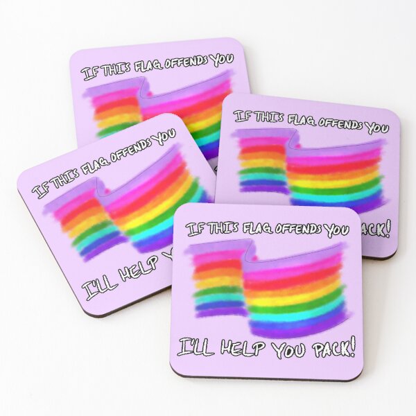 Item preview, If This Flag Offends You... (9-stripe rainbow) designed and sold by StellarDraconic.