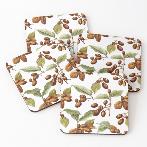 Item preview, Coffee Bean Floral Pattern designed and sold by GiveMeMood.
