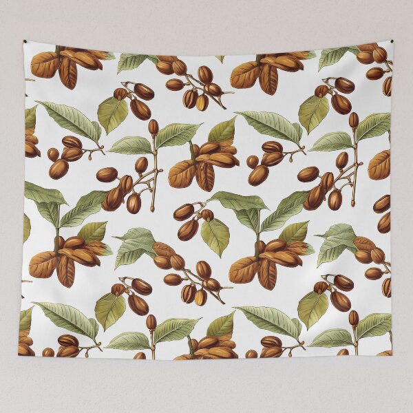 Item preview, Coffee Bean Floral Pattern designed and sold by GiveMeMood.
