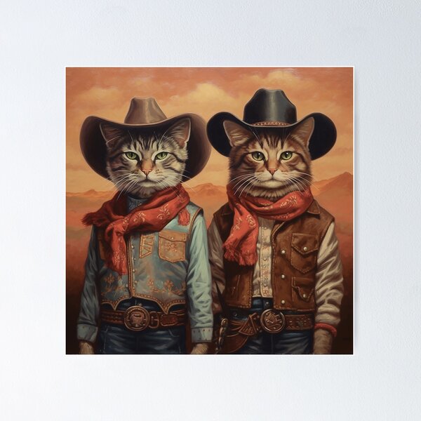 Item preview, Vintage of Cowboy Cats designed and sold by sabellawaleen.