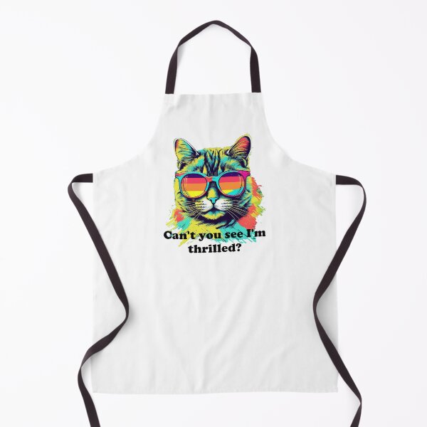 Item preview, Cute Cat with Sunglasses 'Can't you see I'm thrilled?' black text designed and sold by SADStyleDesigns.
