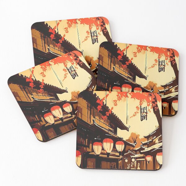 Item preview, 村 Beautiful Japanese Village Sunset Art designed and sold by Corbzart.