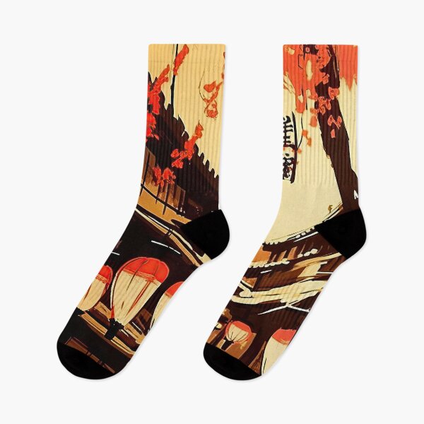 Item preview, 村 Beautiful Japanese Village Sunset Art designed and sold by Corbzart.