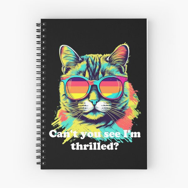 Item preview, Cute Cat with Sunglasses 'Can't you see I'm thrilled?' white text designed and sold by SADStyleDesigns.