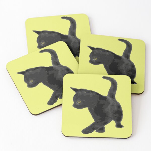 Item preview, Cute Baby Black Cat Silhouette Tail Held High Vector Cut Out designed and sold by taiche.