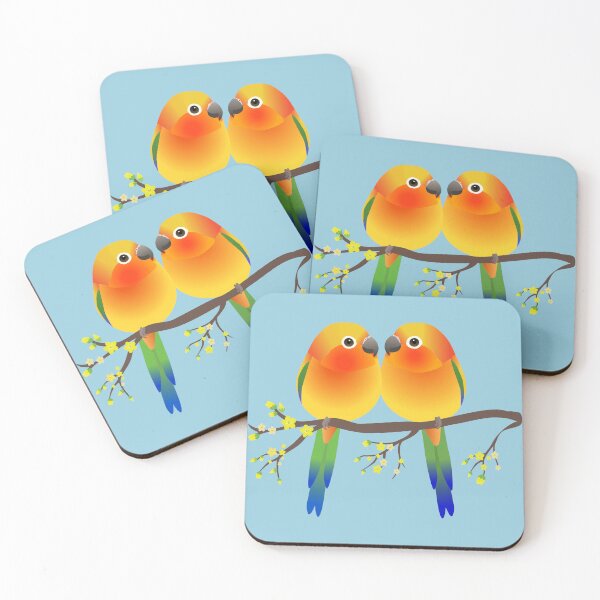 Item preview, Two cute egg shaped sun parakeets designed and sold by Bwiselizzy.